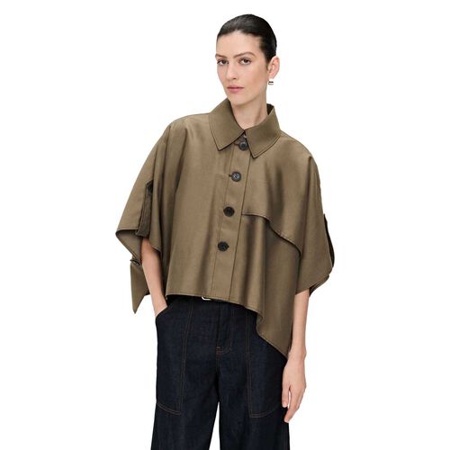 Veronika Maine Luxe Twill Trench Cape